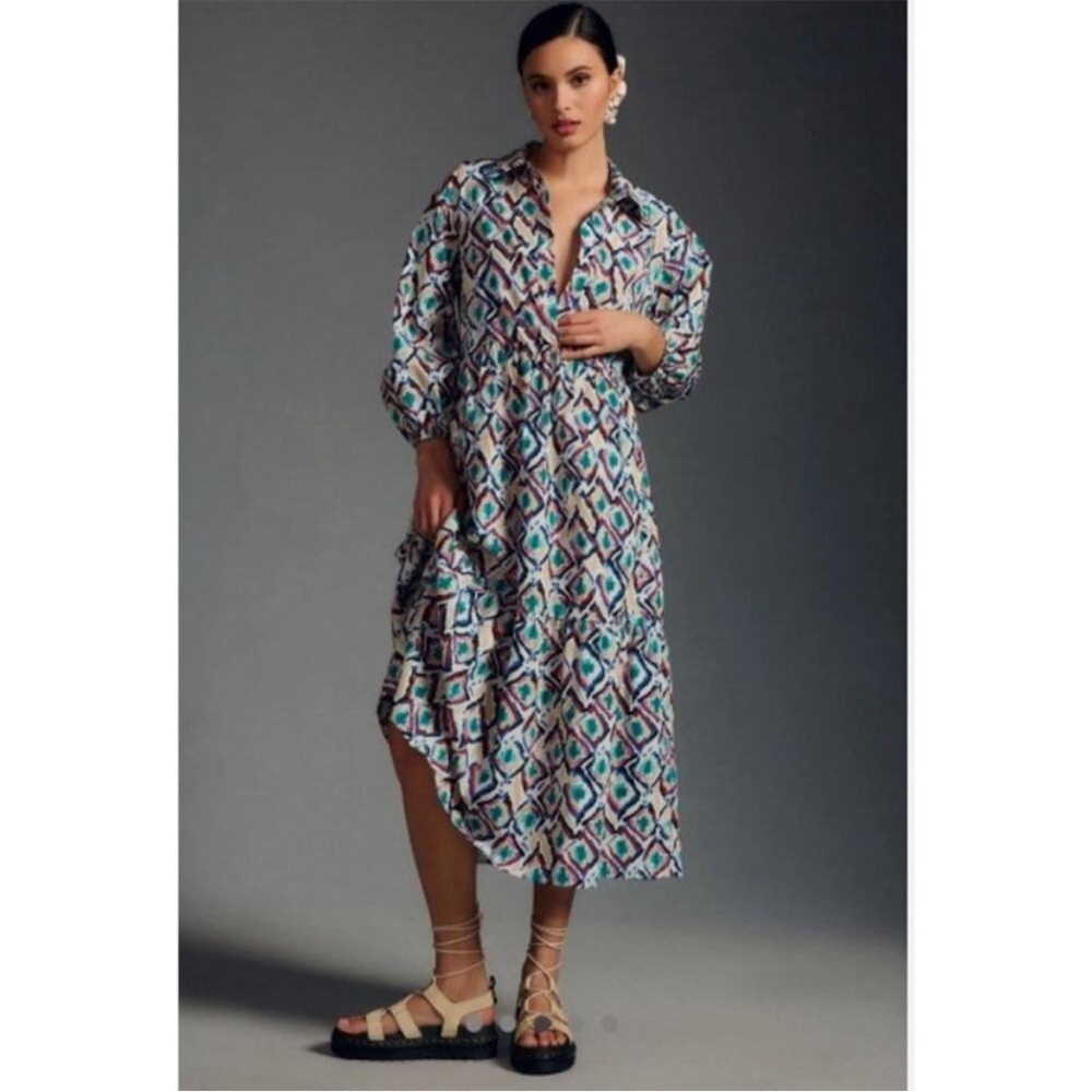 Maeve bettina tiered shirtdress by anthropologie